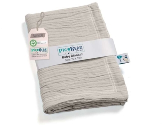 pic Bear Babydecke Kuscheldecke 70x100 cm, oyster mushroom Musselin : oyster mushroom Musselin