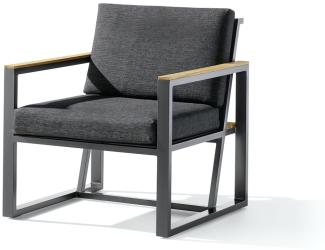 Sieger Havanna 1-Sitzer Sessel für Lounge Guppe, Aluminium Eisengrau, 75 x 78,5 x 73