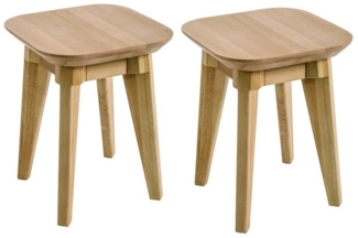 Krok Wood Hocker 2x Hocker Paris aus Massivholz (Set)