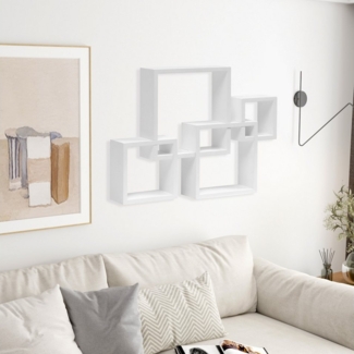Happy Home Wandregaltisch Wandregal Wand Quadratisches 4er Set Wandregal weiß