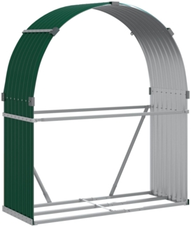 vidaXL Kaminholzunterstand Grün 120x45x140 cm Verzinkter Stahl 364541