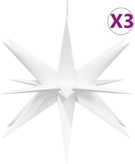 vidaXL LED-Weihnachtssterne 3 Stk. Faltbar Weiß 57 cm 3190442