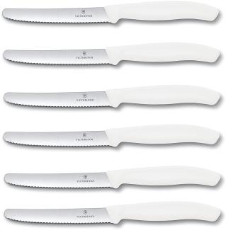 Victorinox | Tafelmesser Set | 6-teilig | Swiss Classic | Weiß | robust und stilvoll | ideal für Brot und Aufschnitt