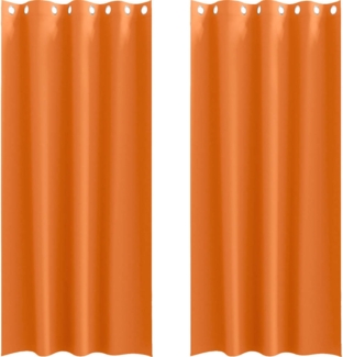 vidaXL Verdunkelungs-Vorhänge mit Ringen 2 pcs Helles Orange 4107401
