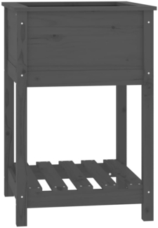 vidaXL Pflanzkübel mit Ablage Grau 54x54x81 cm Massivholz Kiefer 823775