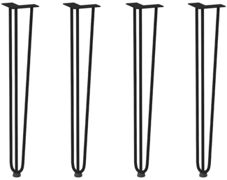 vidaXL Haarnadelbeine für Konsolentische 4 Stk. Schwarz 72 cm Massivstahl 4012444
