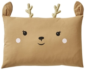 vertbaudet Bettwäsche Baby Kissenbezug GRÜNER WALD, Reh, Baumwolle