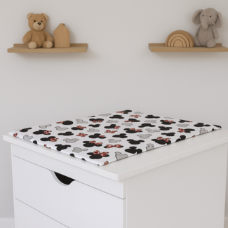 Wickelauflage Wickelunterlage zweiseitig Minnie rote Schleifen