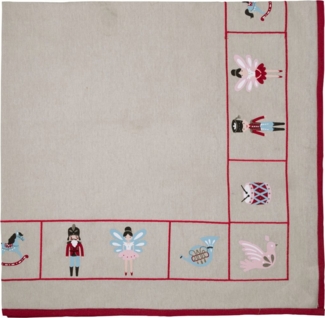 Greengate Tischdecke Cindarella Xmas white emb 120x120cm