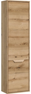 welltime Hochschrank Kayu, Höhe 164 cm, stehend/hängend montierbar, 1 Tür, 4 Einlegeböden Türanschlag wechselbar, Badschrank, Bad-Möbel, Badezimmer, Bad