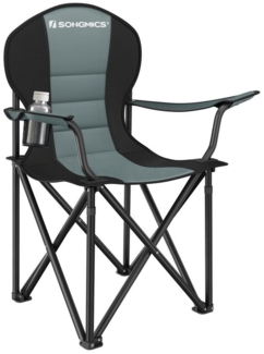 Songmics Campingstuhl klappbar, Stahl / Oxford-Gewebe grün / schwarz, 55 x 90 x 102 cm
