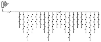 MARELIDA LED-Lichtervorhang Eisregen Lichterkette 240 bernstein LED 5,9m Innen Außen Weihnachten, 240-flammig