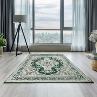 my home Teppich Oriental, Made in Belgium, rechteckig, Höhe: 7 mm, Orient-Optik, mit Bordüre, Teppich, Kurzflor, Weich, Kundenliebling