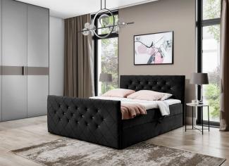 Boxspringbett Schlafzimmerbett EIVOR 120x200 cm Schwarz inkl. Bettkasten