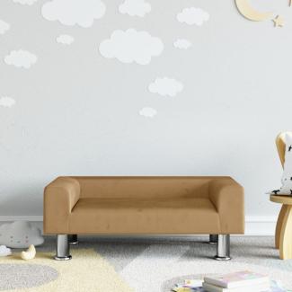 vidaXL Kindersofa 70 x 45 x 26,5 cm Samt, Braun