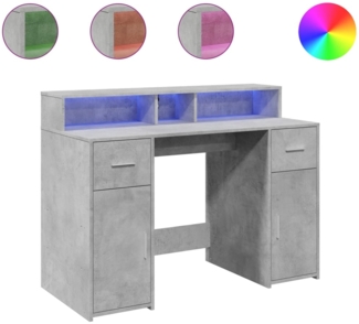 vidaXL LED-Schreibtisch Betongrau 120x55x91 cm Holzwerkstoff 3309414