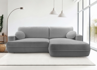 AX LIVING Hellgrau Ecksofa mit Schlaffunktion Peoni 267 cm modern R