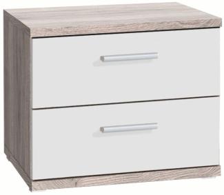 Nachtkonsole "Beach" Nachtschrank 37cm sandeiche weiß