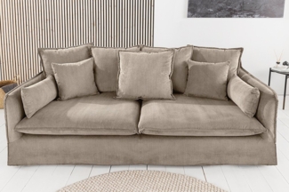 riess-ambiente 3-Sitzer HEAVEN 210cm greige · Hussensofa inkl. Kissen und abnehmbaren Bezug, Einzelartikel 1 Teile, Wohnzimmer-Couch · Cord-Bezug · Federkern-Polsterung · Landhausstil