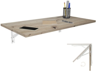 KDR Produktgestaltung Klapptisch 80x40 Wandklapptisch Esstisch Küchentisch Schreibtisch Wand Tisch, Eiche astig