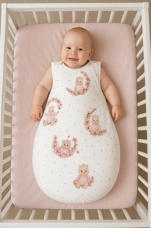 Baby Schlafsack Baumwolle BETTY rosa Größe 56–68