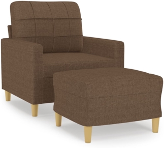 vidaXL Sessel mit Hocker Braun 60 cm Stoff 3200996