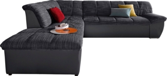 DOMO collection Ecksofa Splash, aktuelle Sitz- und Rückensteppung, Materialmix, L-Form, wahlweise mit Bettfunktion