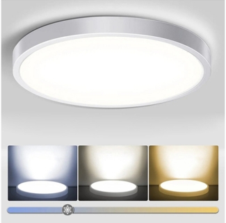 LMaxhome LED Deckenleuchte Ø23/30/40/50CM, Dimmbar Runde Ultra Dünn Deckenlampe 3 Farbtemperatur, 2 St, 24W~48W, 3000k/4000k/5000k, Memory Funktion, für Wohnzimmer Küche Büro