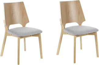Esszimmerstuhl 2er Set ABEE Heller Holzfarbton