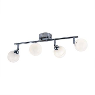 LED Deckenlampe, silber, verstellbare Spots, L 45,5 cm