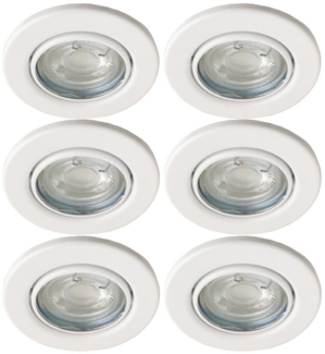 TRANGO LED Einbauleuchte, 3-Stufen dimmbar, 6er Set LED Einbaustrahler 6729-066MO6KSD in Weiß Rund incl. 3-Stufen dimmbar Ultra Flach LED Modul, 6000K Tageslicht (kalt-weiss), Deckenspot, Einbauspot, Deckenleuchte