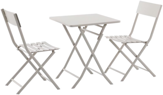 LIDO Bistro-Set, Taupe 2x Klappstuhl + 1 Klappstisch