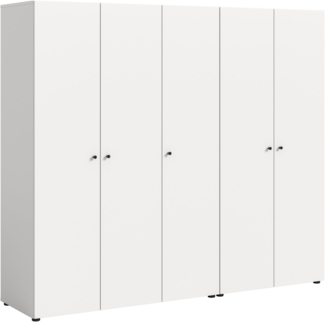Home affaire Kleiderschrank BILLINGS, TOPSELLER!, Schlafzimmerschrank, Schrank, Garderobenschrank (OTTO BESTSELLER, Garderobe & Schlafzimmer) Breite 200cm, weiß, 5-türig, inkl. 2 Kleiderstangen und 5 Ablageböden