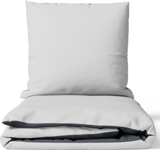 Leonado Vicenti Bettwäsche Baumwollsatin Edle Optik, Satin, 2 teilig, Unifarben mit Wendeseite, 100% Baumwolle