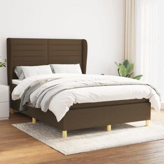 Boxspringbett mit Matratze Stoff Dunkelbraun 140x190 cm, Härtegrad: H2 [3128600]