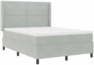 vidaXL Boxspringbett mit Kopfteil Hellgrau 160 x 200 cm Samt 3341960
