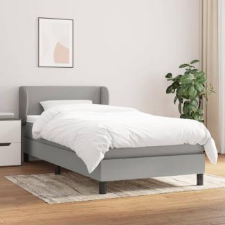 vidaXL Boxspringbett mit Matratze Hellgrau 90x190 cm Stoff 3126045