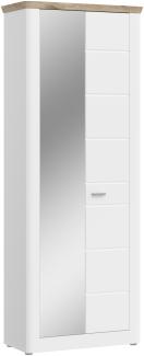 Garderobenschrank Michigan - Weiß Matt / Viking Oak