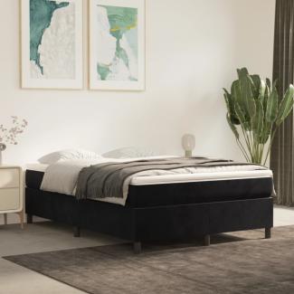 vidaXL Boxspringbett mit Matratze Schwarz 140x190 cm Samt 3144677