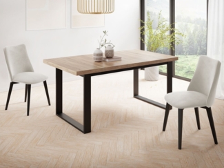 WFL GROUP Esstisch Valentino (erhältlich in 3 Größen – 140/160/160 cm ausziehbar auf 180/200/240 cm), platzsparender Tisch in Holzoptik für Küche, Esszimmer oder Wohnzimmer