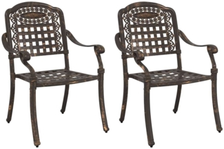 vidaXL Gartenstuhl 2 pcs Bronze 55 x 56,5 x 91cm Aluminium 42002370