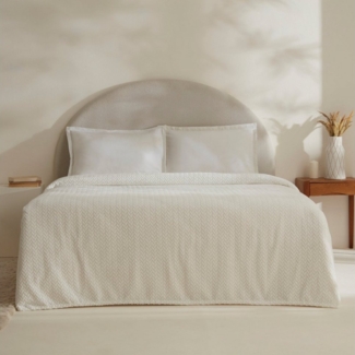 Karaca Tagesdecke Karaca Leaves Weiße Doppelbettdecke Bettdecke Tagesdec 200x220