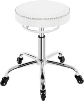 Woltu Drehhocker (1 St), 360° drehbar, mit Rollen, runder Hocker