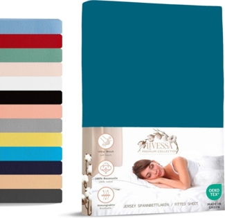 livessa Spannbettlaken weicher Jersey aus 100% Baumwolle Bettlaken in Größe 90x200, 140x200, Gummizug: Rundumgummizug, 180x200 Laken, Spannbettlaken für Matratzenhöhe bis zu 30 cm