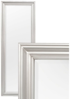 LebensWohnArt Wandspiegel Eleganter Spiegel ONDA Silver Brushed 140x50cm Holzrahmen