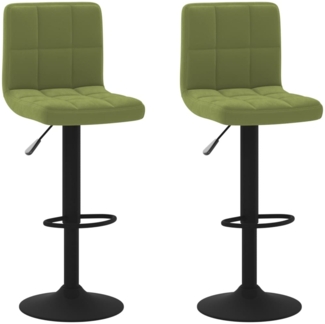 vidaXL Barhocker 2 Stk. Hellgrün Samt 334307