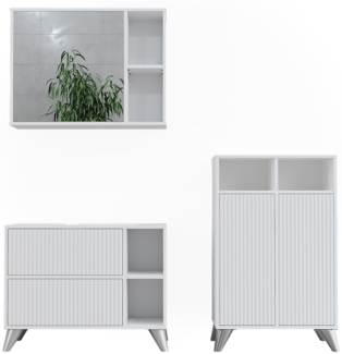 Badmöbel-Set Leano Weiß 80 cm, Set 2 Vicco