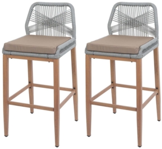 MCW Barhocker MCW-O21 (2 St), Mit Fußstütze, Inklusive Sitzkissen, Verstellbare Fußbodenschoner