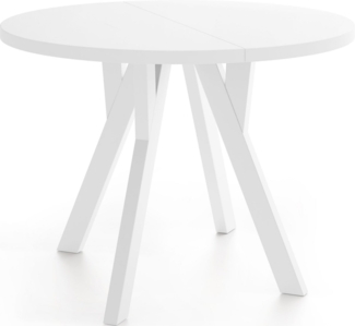 WFL GROUP Esstisch Avero White (vier Größen – 80/90/100/100 cm, ausziehbar auf 160/190/140/200 cm), platzsparender Tisch für kleine Küche, Esszimmer oder Wohnzimmer