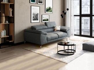 Vente-unique - Sofa 2-Sitzer - Stoff - Grau - GRETEL